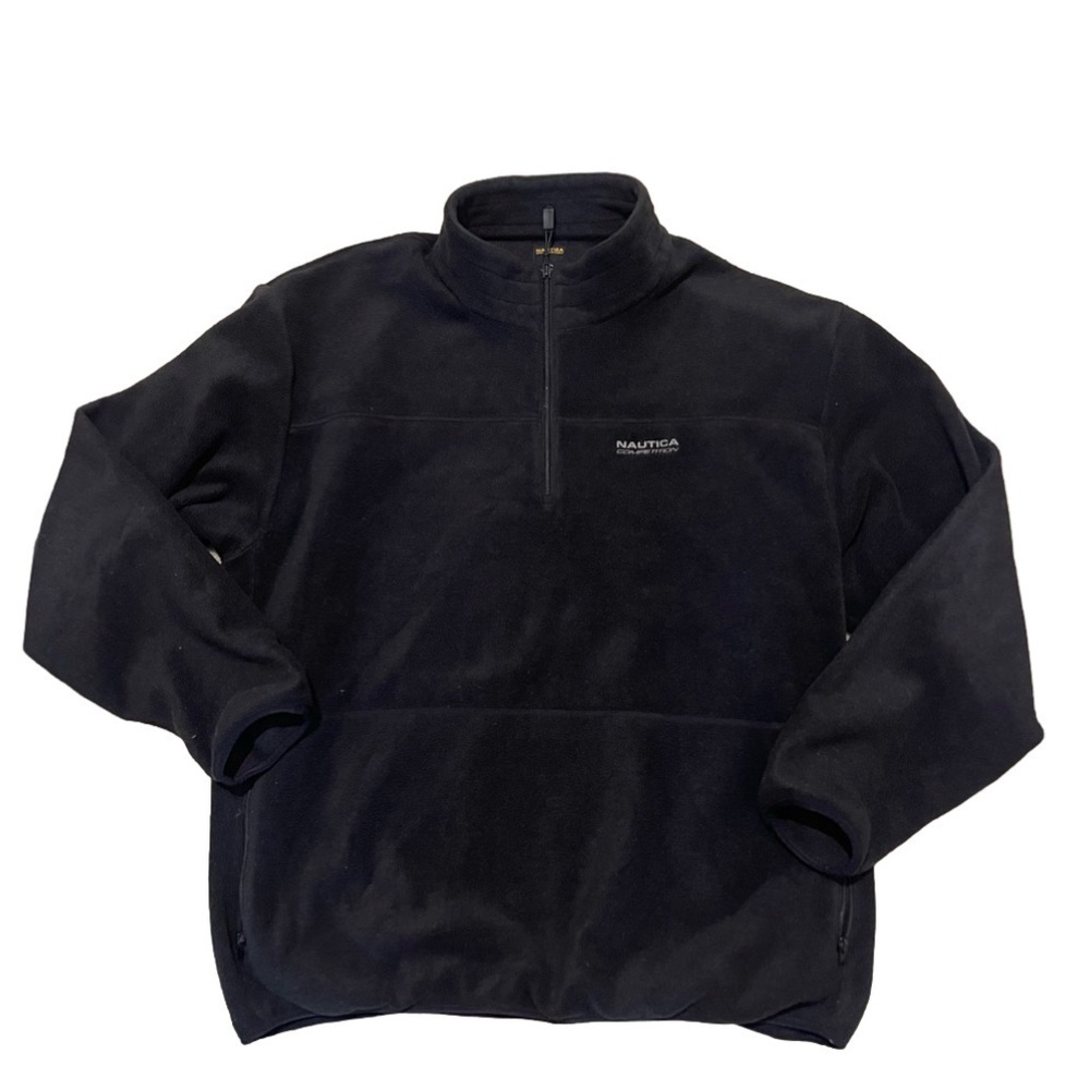Men’s Nautica Vintage Black Fleece Pullover Sweater Size XXL!